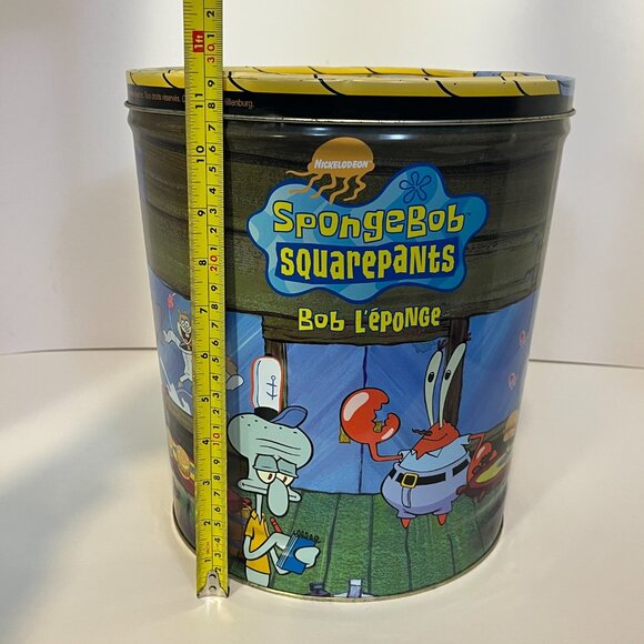 SpongeBob Doritos Chip Tin With Lid Viacom 2004 Vintage Large Metal Can 11.5"x10 - Picture 15 of 15